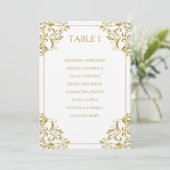 Nadine Seating Chart Table List Kaart | Goud (Staand voorkant)
