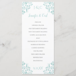 Nadine Trouwprogramma | Lang (licht turquoise) Programmakaart