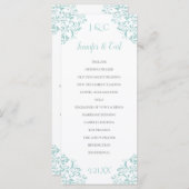 Nadine Trouwprogramma | Lang (licht turquoise) Programmakaart (Voorkant / Achterkant)