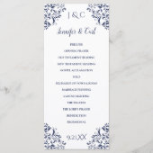 Nadine Trouwprogramma | Theelengte (marineblauw) Programmakaart (Voorkant)