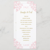 Nadine Trouwprogramma | Theelengte (roze & goud) Programmakaart (Voorkant / Achterkant)