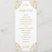 Nadine Wedding Ceremony Program - Tea-Length (Gold Programmakaart (Voorkant)