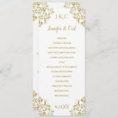 Nadine Wedding Ceremony Program - Tea-Length (Gold Programmakaart (Voorkant / Achterkant)