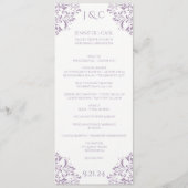 Nadine Wedding Program - Tea length - Lavender Programmakaart (Voorkant)