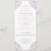 Nadine Wedding Program - Tea length - Lavender Programmakaart (Achterkant)