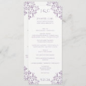 Nadine Wedding Program - Tea length - Lavender Programmakaart (Voorkant / Achterkant)