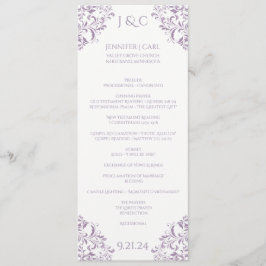 Nadine Wedding Program - Tea length - Lavender Programmakaart