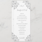 Nadine Wedding Programme | Tall - Tea (grijs) Programmakaart (Voorkant / Achterkant)