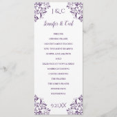 Nadine Wedding Programme | Tea-Length (Paars van h Programmakaart (Voorkant)