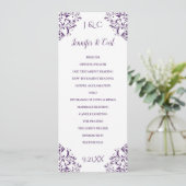 Nadine Wedding Programme | Tea-Length (Paars van h Programmakaart (Staand voorkant)