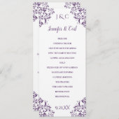 Nadine Wedding Programme | Tea-Length (Paars van h Programmakaart (Voorkant / Achterkant)