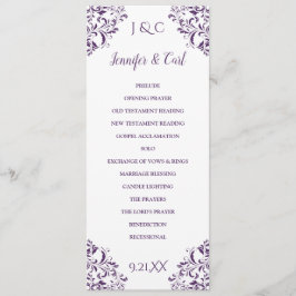 Nadine Wedding Programme | Tea-Length (Paars van h Programmakaart