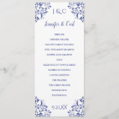 Nadine Wedding Programme | Tea-Length (Royal Blue) Programmakaart (Voorkant)
