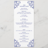 Nadine Wedding Programme | Tea-Length (Royal Blue) Programmakaart (Achterkant)