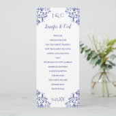 Nadine Wedding Programme | Tea-Length (Royal Blue) Programmakaart (Staand voorkant)