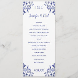 Nadine Wedding Programme | Tea-Length (Royal Blue) Programmakaart