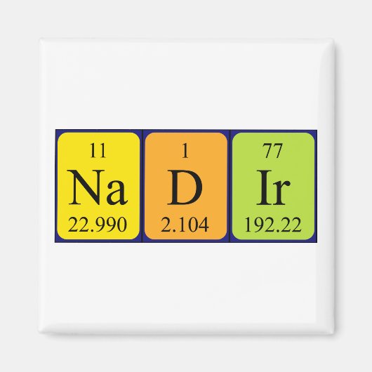 Nadir periodiek table name magnet (Voorkant)