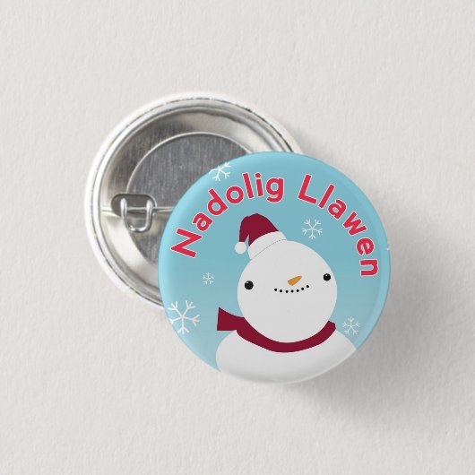Nadolig Llawen Kerstmis Welsh Button Pin Badge (Voorkant /achterkant)
