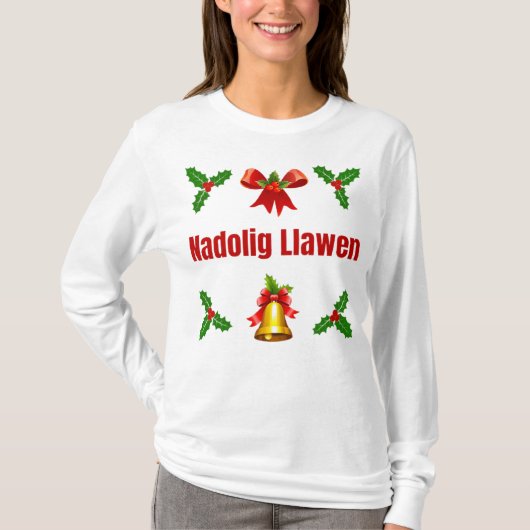 Nadolig Llawen - lange hoes voor vrouwen T-shirt (Voorkant)