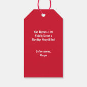 Nadolig Llawen Red Welsh Dragon Merry Kerstmis Cadeaulabel (Achterkant)