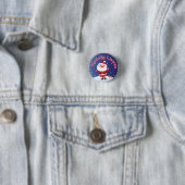Nadolig Llawen Santa Pin Button Badge (In situ)