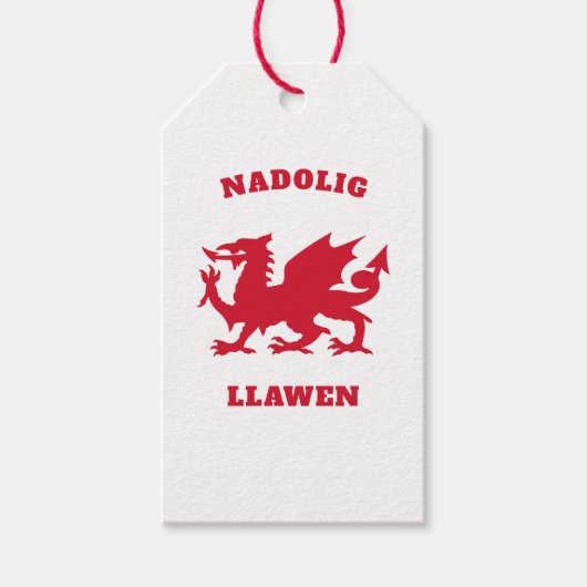 Nadolig Llawen Simple Celtic Welsh Merry Kerstmis Cadeaulabel (Voorkant)