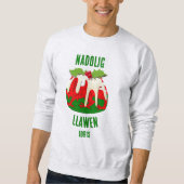Nadolig Llawen WALES Welsh Merry Christmas Pudding Trui (Voorkant)