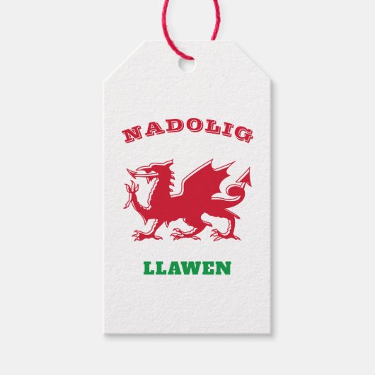 Nadolig Llawen Welsh Merry kerst Simple Celtic Cadeaulabel (Voorkant)