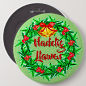 Nadolig Llawen Welsh Merry Kerstmis badge Ronde Button 6,0 Cm (Voorkant /achterkant)