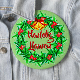 Nadolig Llawen Welsh Merry Kerstmis badge Ronde Button 6,0 Cm