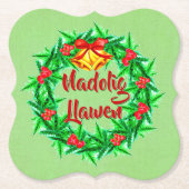 Nadolig Llawen Welsh Merry Kerstmis Kartonnen Onderzetters (Voorkant)
