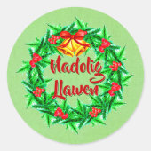Nadolig Llawen Welsh Merry Kerstmis Ronde Sticker (Voorkant)