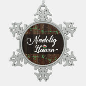 Nadolig Llawen Welsh Merry Kerstmis, Wales Tin Sneeuwvlok Ornament (Voorkant)