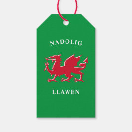 Nadolig Llawen Welsh Simple Celtic Merry Kerstmis Cadeaulabel