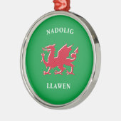 Nadolig Llawen Welsh Simple Celtic Merry Kerstmis Metalen Ornament (Links)