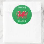 Nadolig Llawen Welsh Simple Celtic Merry Kerstmis Ronde Sticker (Tas)