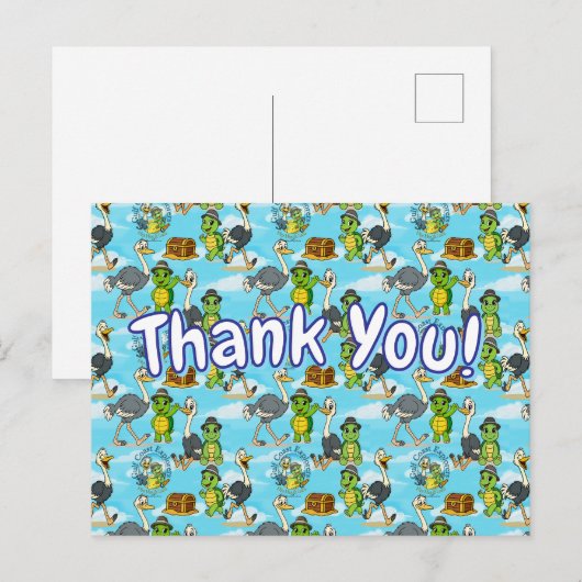 Nae Nae & Lulu Adventures Thank You Postcard Briefkaart (Voorkant / Achterkant)