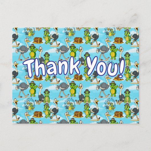 Nae Nae & Lulu Adventures Thank You Postcard Briefkaart (Voorkant)