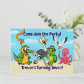 Nae Nae & Lulu Avonturen Feest Uitnodiging (Staand voorkant)