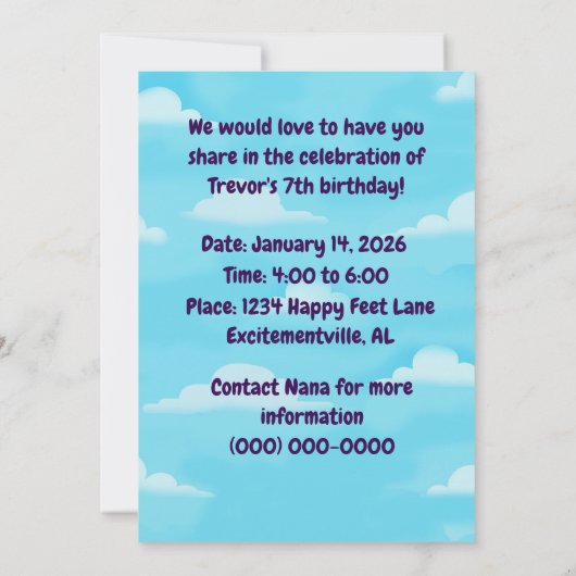 Nae Nae & Lulu Avonturen Feest Uitnodiging (Achterkant)