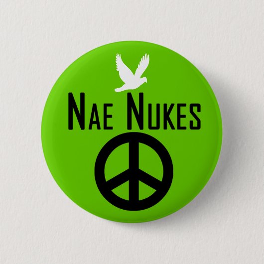 Nae Nukes Scottish Independence Indy Dove Badge Ronde Button 5,7 Cm (Voorkant)