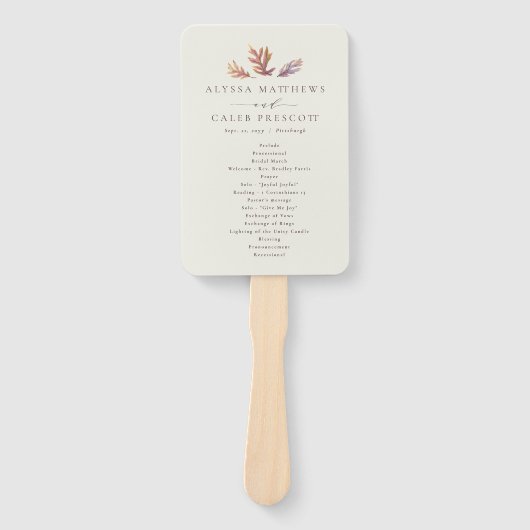 Nafelijke bladeren herfstkalkprogramma handwaaier (Voorkant)