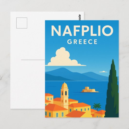 Nafplio Griekenland Decoratieve schilderkunst Briefkaart (Voorkant / Achterkant)