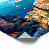 Nafplio Griekenland vintage reisillustratie Postca Poster (Hoek)