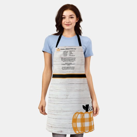 Nafslagluid oranje pompoen wit schort (Gedragen)