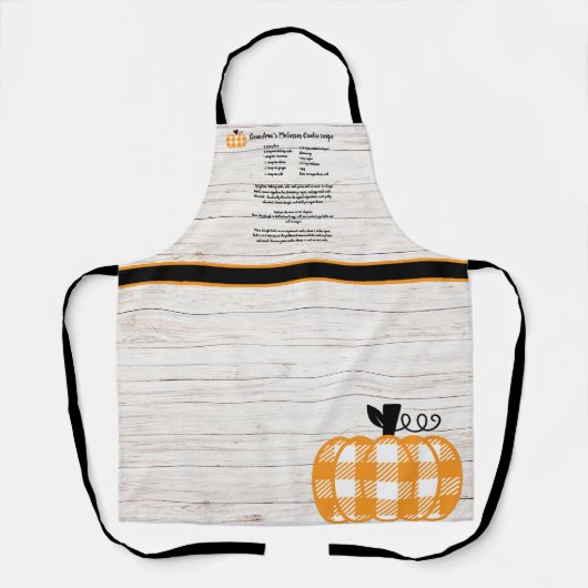 Nafslagluid oranje pompoen wit schort (Voorkant)