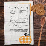 Nafslagluid oranje pompoen wit theedoek<br><div class="desc">Typ in je eigen recept of bewaar oma's koekjesrecept. Creëer uw eigen Recipe-koekjes met kerstkoekjes rood groen geblazen. Onze persoonlijke producten zijn om welke reden dan ook grote geschenken.</div>