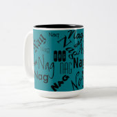 Nag nag nag tweekleurige koffiemok (Voorkant links)