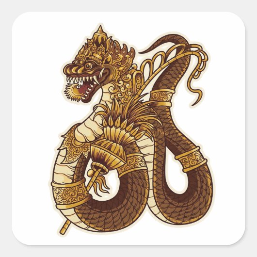 Naga Besukih Vierkante Sticker (Voorkant)