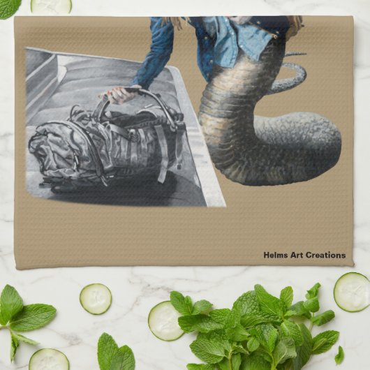 Naga Explore World Travel Fantasy Keuken Handdoek (Gevouwen)